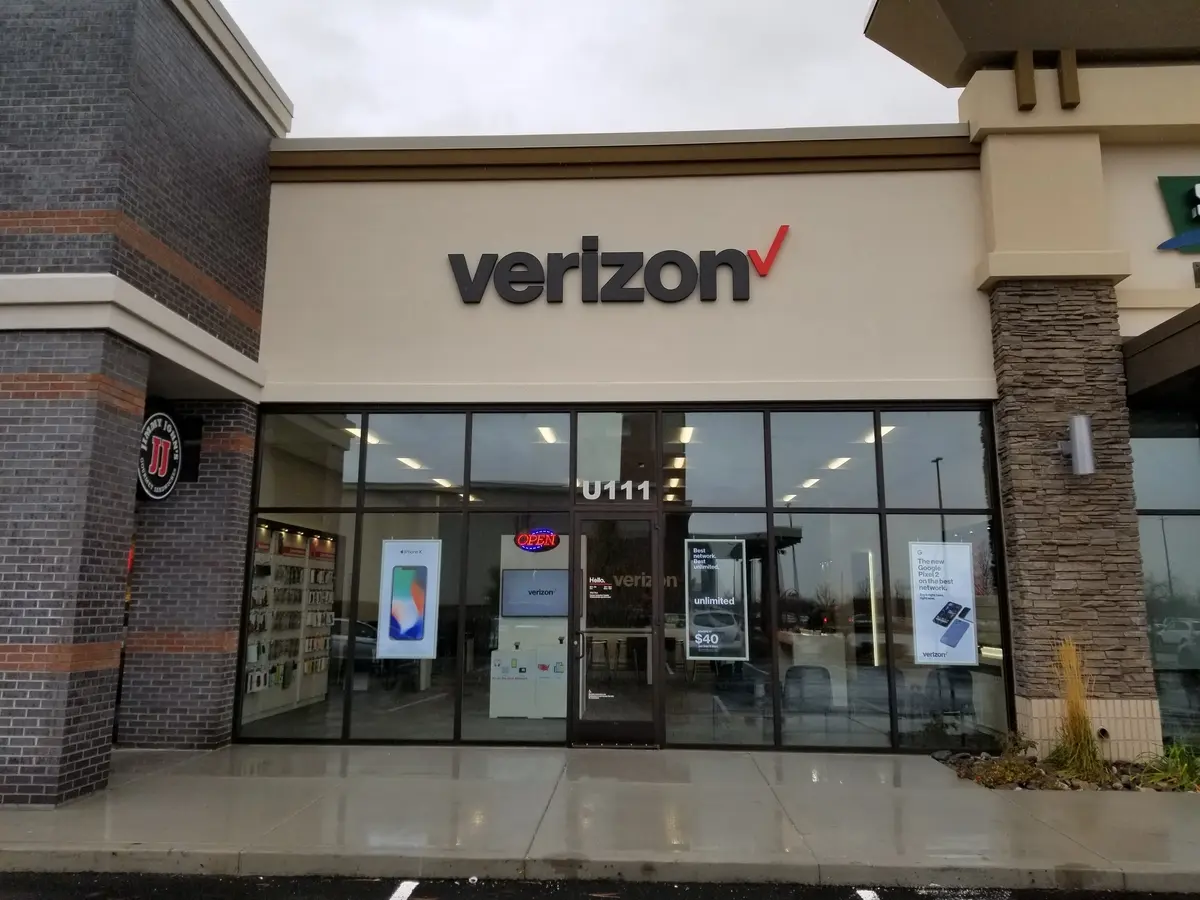 Commercial retail storefront with aluminum-framed glass entrance